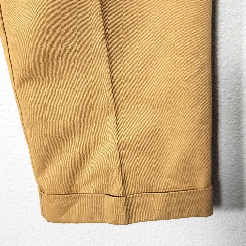 Lands End Khaki Pleated Trousers Size 12 Minimalist Officewear Pants - Picture 7 of 8